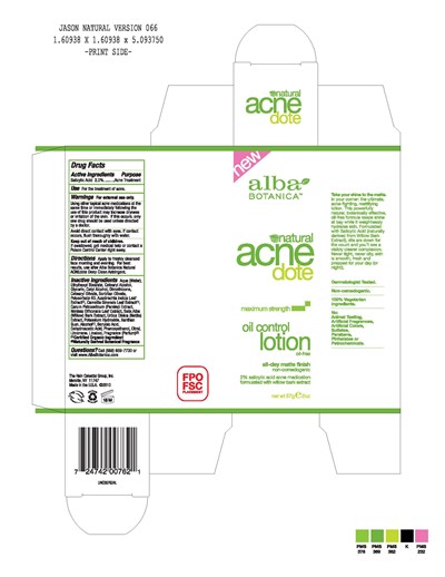 Image Of Carton Label (Alba Natural Acnedote Lotion)
